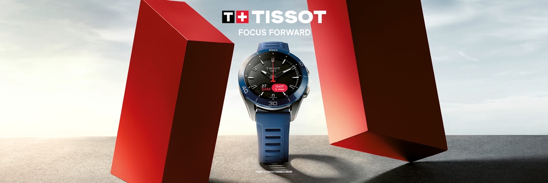 Tissot T-Touch Connect Sport Smartwatch Titan mit blauem Silikonarmband