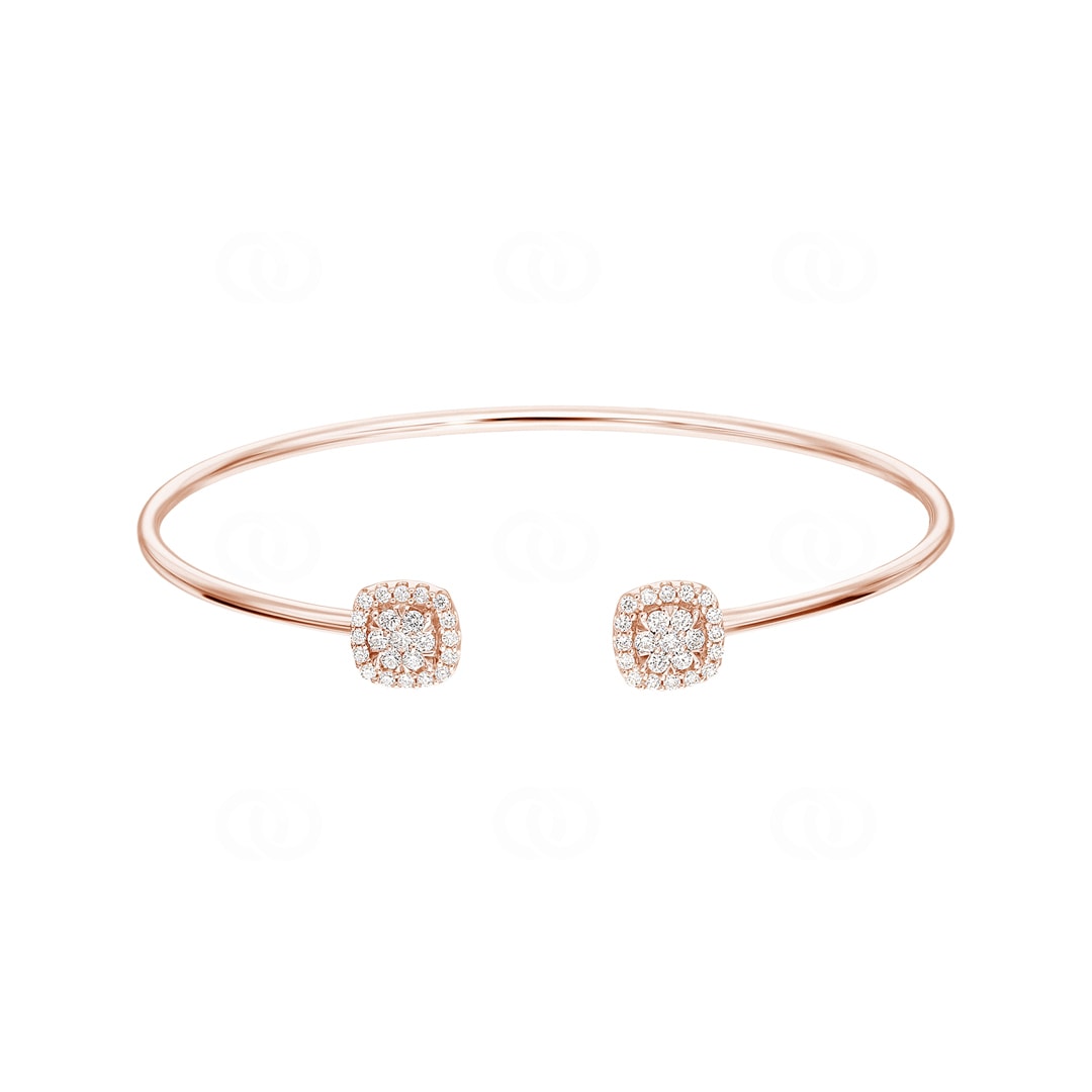 AR-69462-RG  0.50 carats diamants bracelet jonc ouvert or rosé 750/18 ct