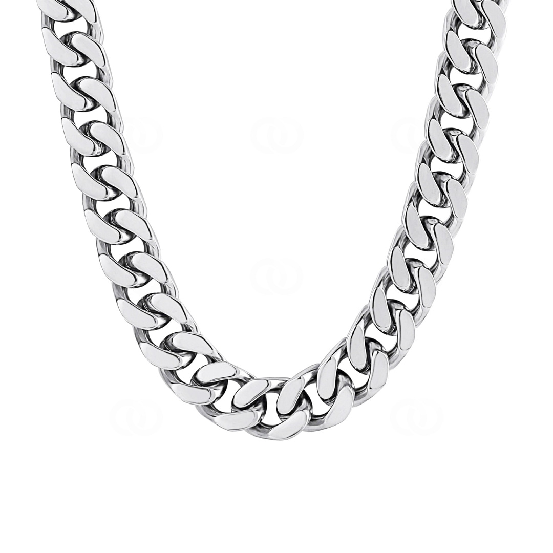 KE0057-S-14MM | 14mm Cuban Link Curb Chain Silvery