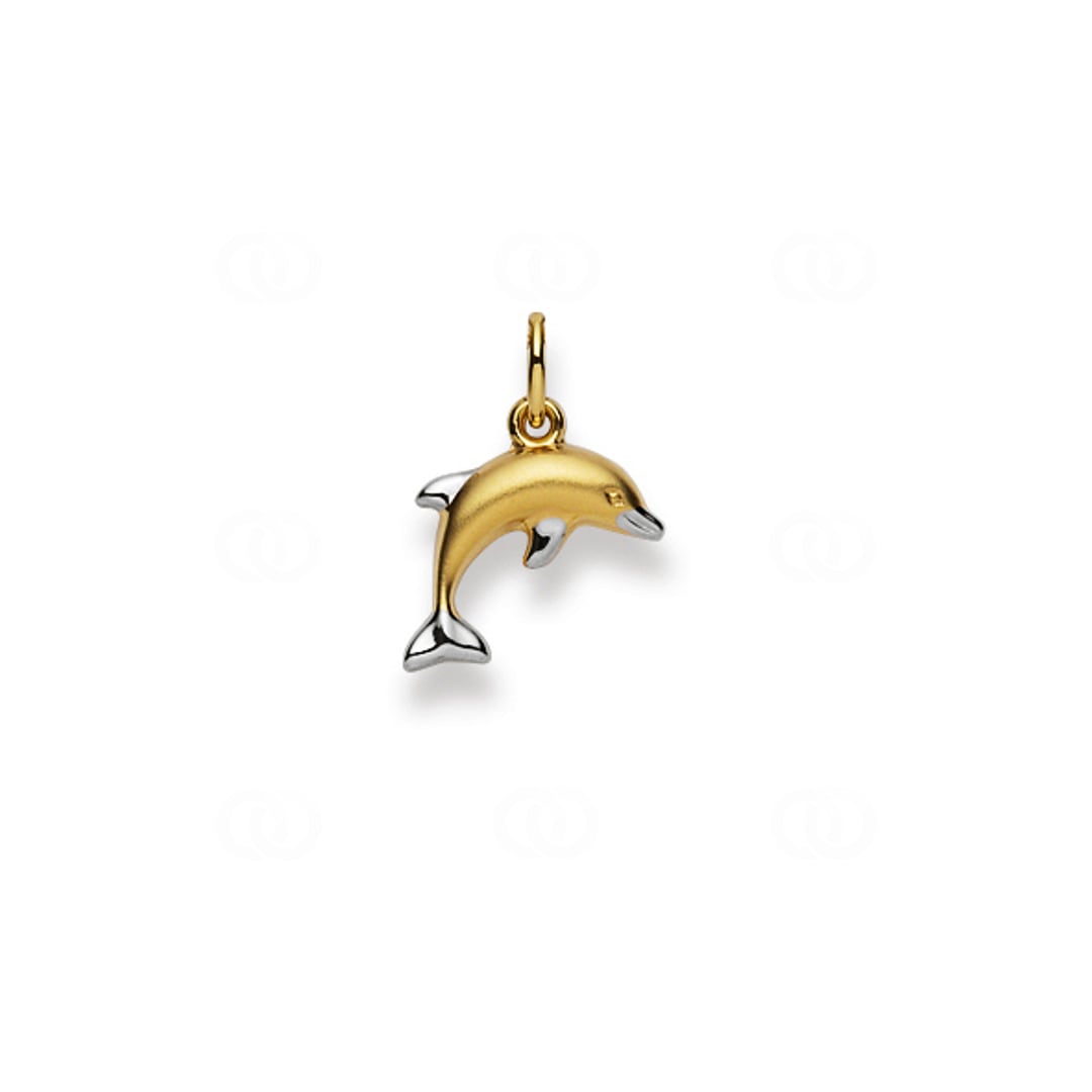 9964 | Pendant 750/18 K Two-tone Gold Dolphin