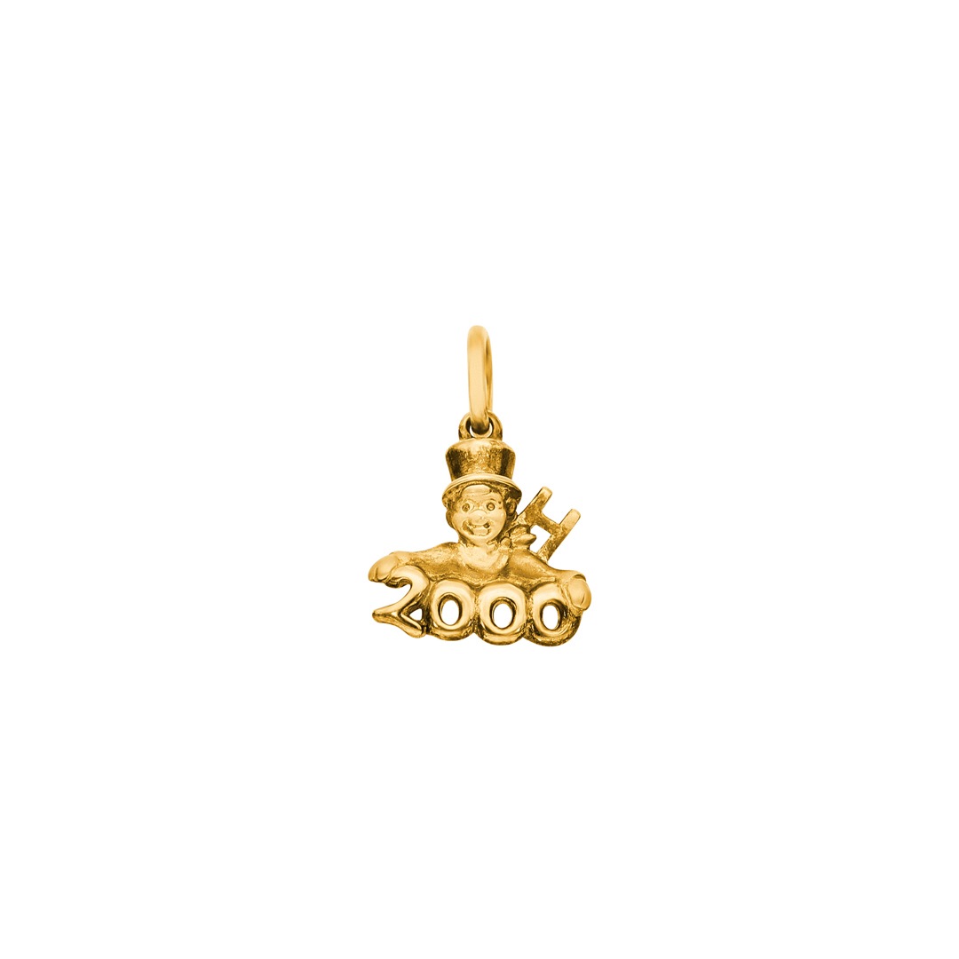 Pendentif Or Jaune 750 (18K) - Motif Afrique Satiné - Oeillet Mobile - Occasion