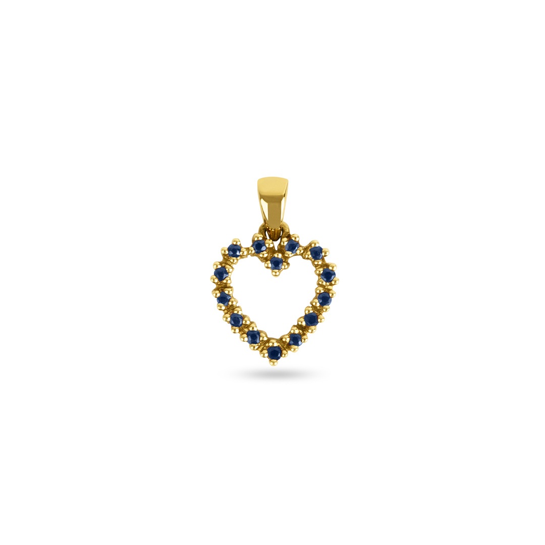 Pendentif Saphir Naturel En Or 18 Carats - Bleu Profond - Occasion Parfait