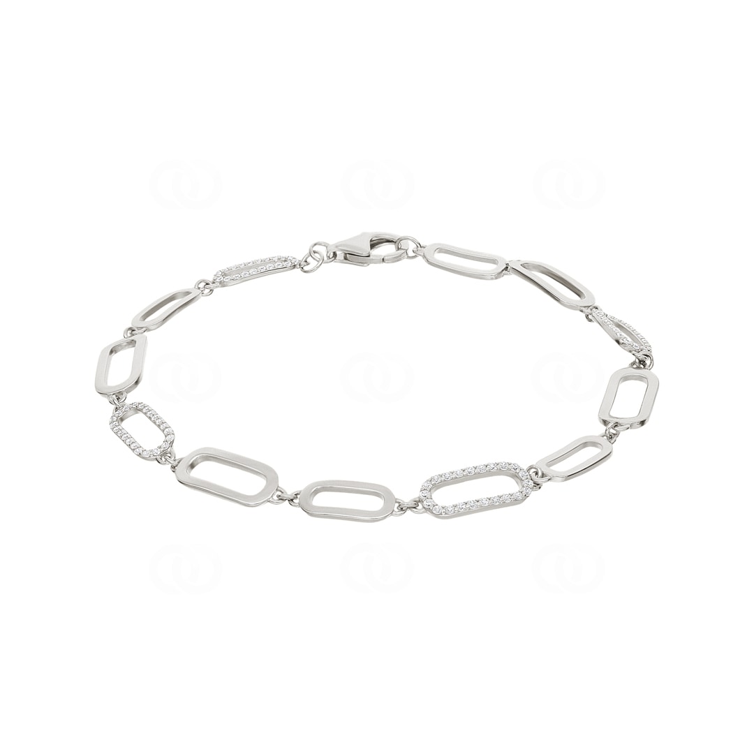 Bracelet Femme Argent Fantaisie 18cm