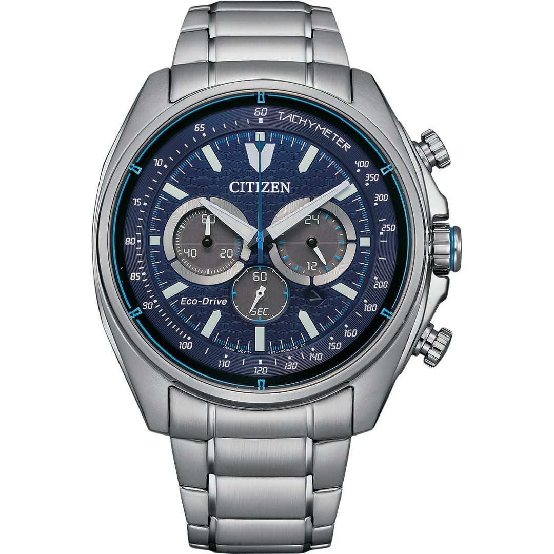 Orologio Uomo Citizen Eco-Drive Solar Chronograph - Cassa 39mm, Vetro Minerale, Quadrante Antracite, Solar-Powered - 4
