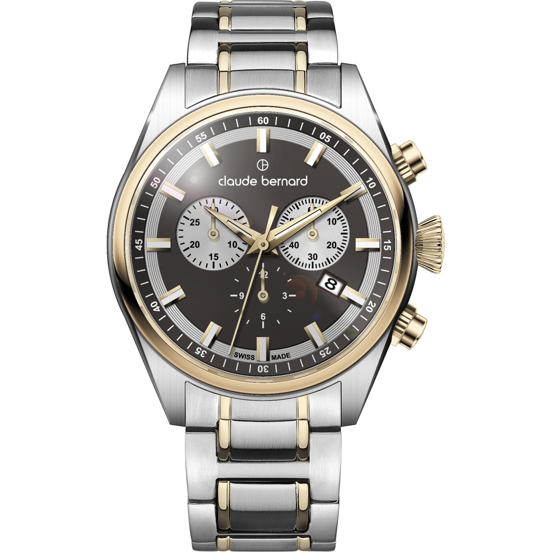 10259 357JM GAID Claude Bernard Proud Heritage Chronograph Two tone Anthracite