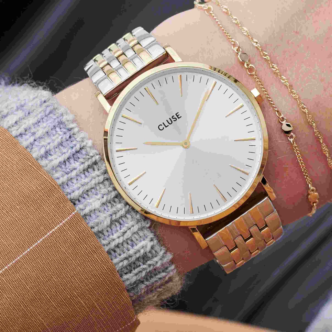 Cluse Uhr Bicolor Cluse Minuit Multifunction Bicolor Silbernes