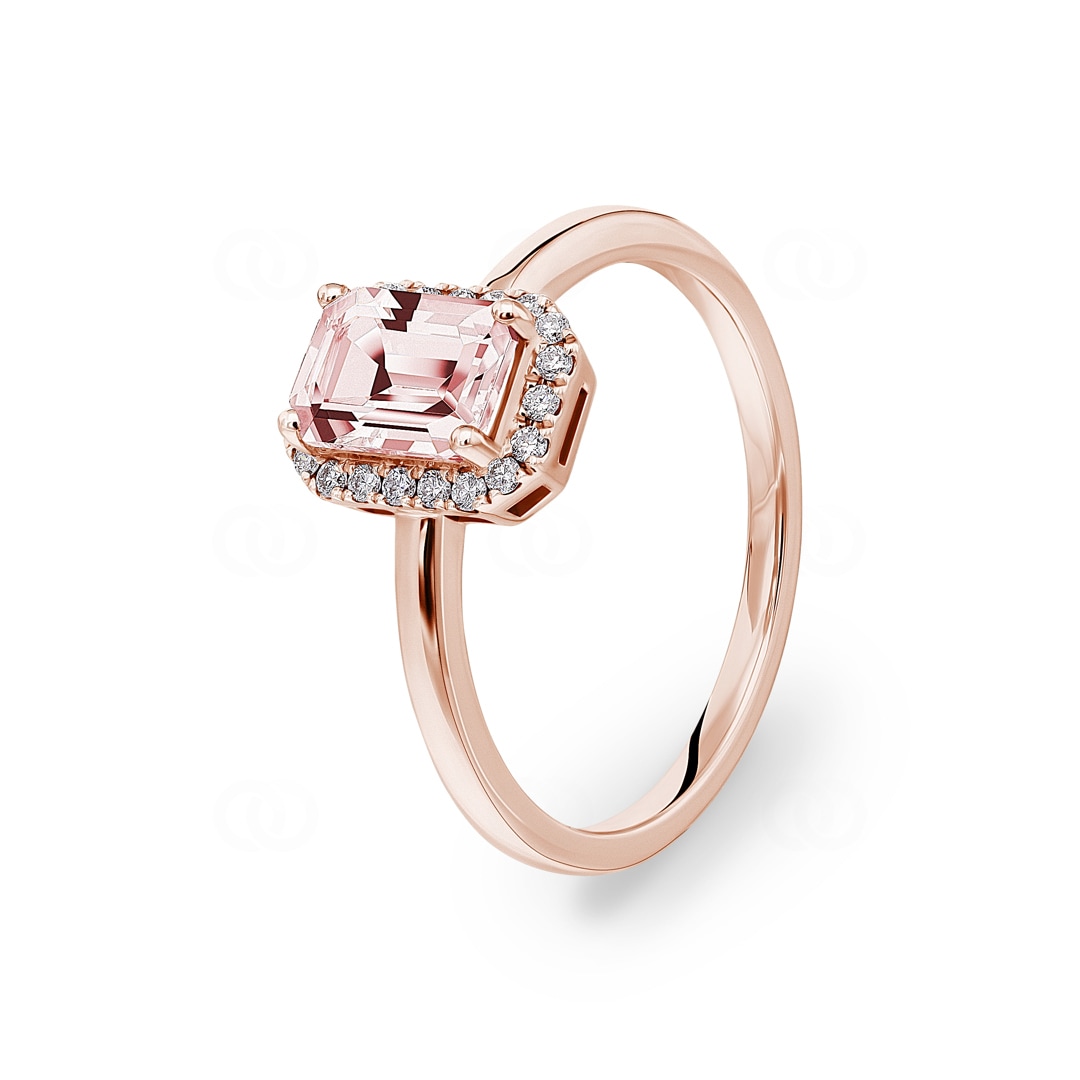 RI-118340-RG Bague cocktail or rosé 750/18 ct avec morganite et