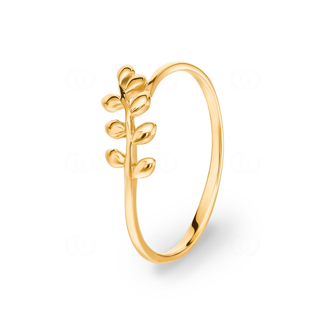 1.3069.00 Bague or jaune 750 18 ct Branche de laurier