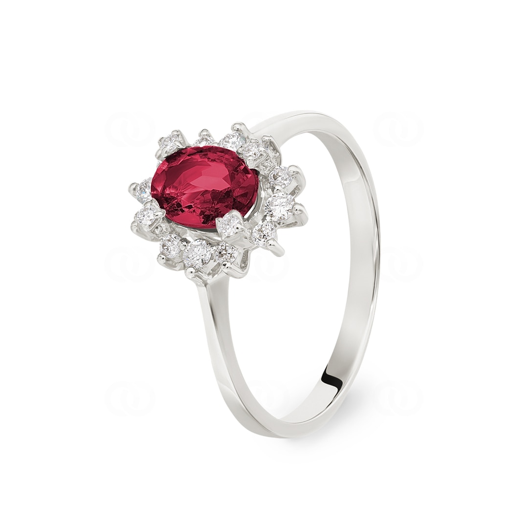 Bague or top et rubis