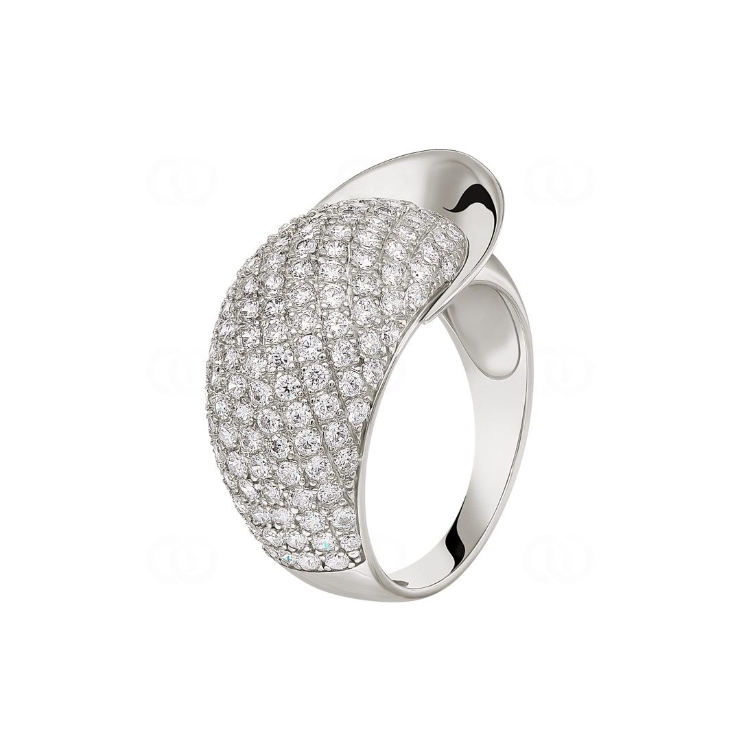 18 Karat Gold - 750 Weissgold / Rosegold Ring mit Zirkonia Steinen - 184783 main image 1