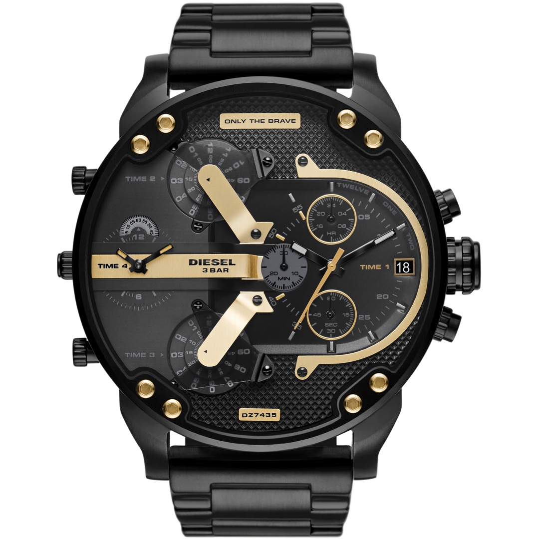 Diesel Mr. Daddy 2.0 – Orologio Uomo 57 Mm, Cronografo, Cassa Tricolore In Acciaio, Bracciale Bicolore, Modello DZ7459