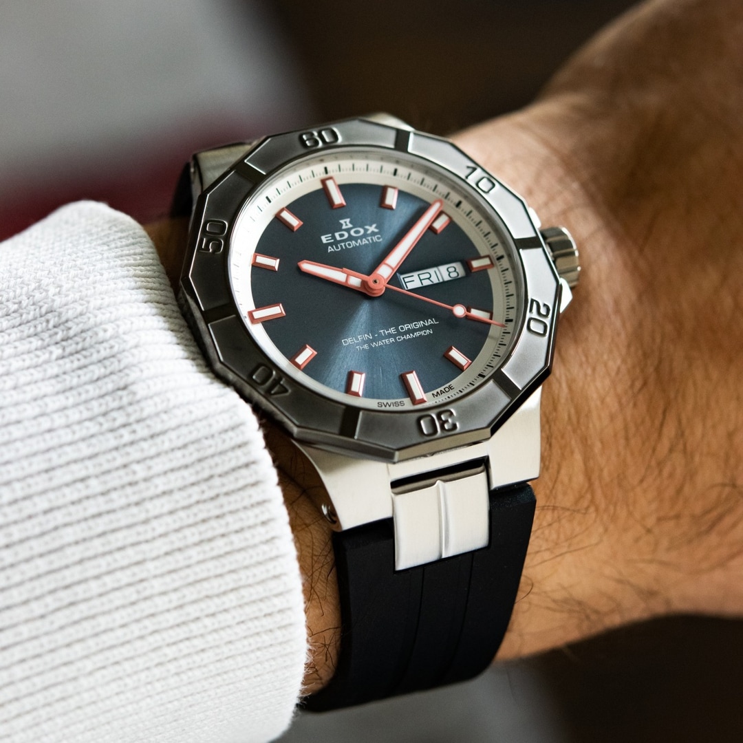 Edox delfin day date automatic on sale