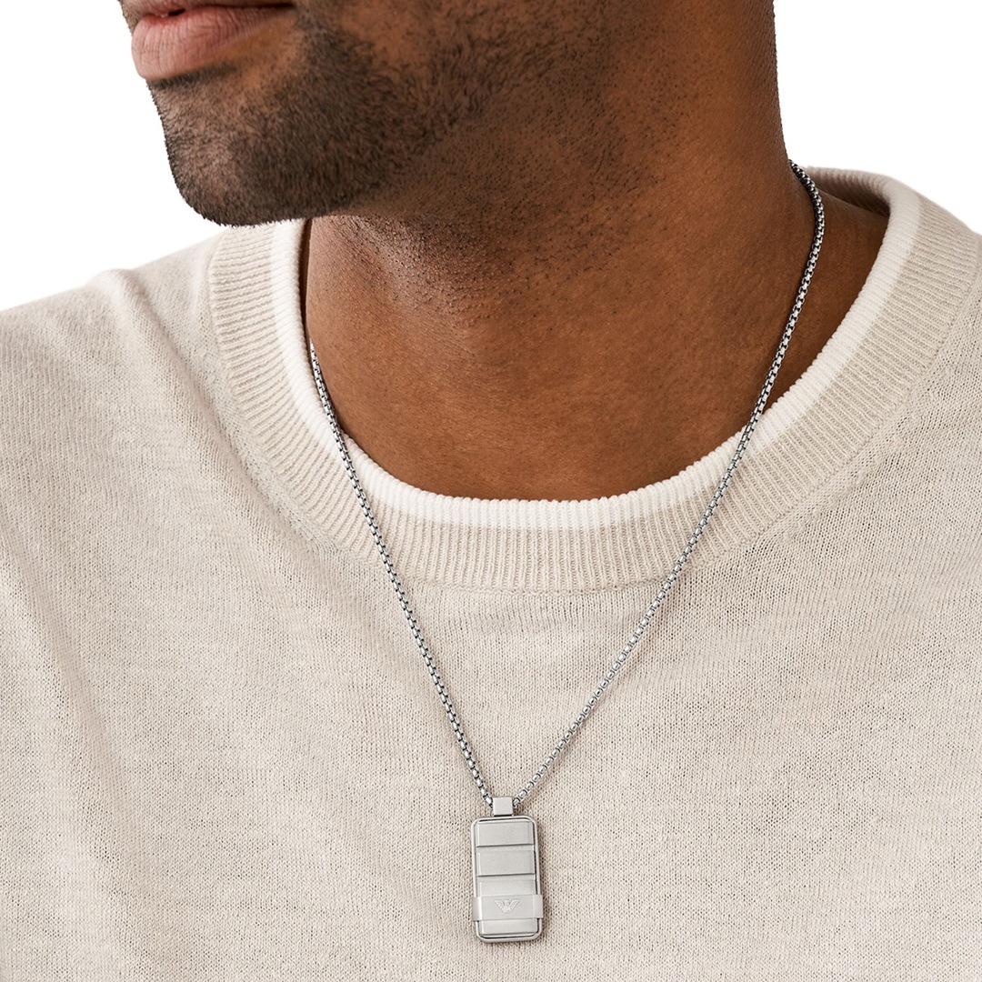 EGS3078040 Emporio Armani Eagle Logo Dog Tag Necklace Common Story