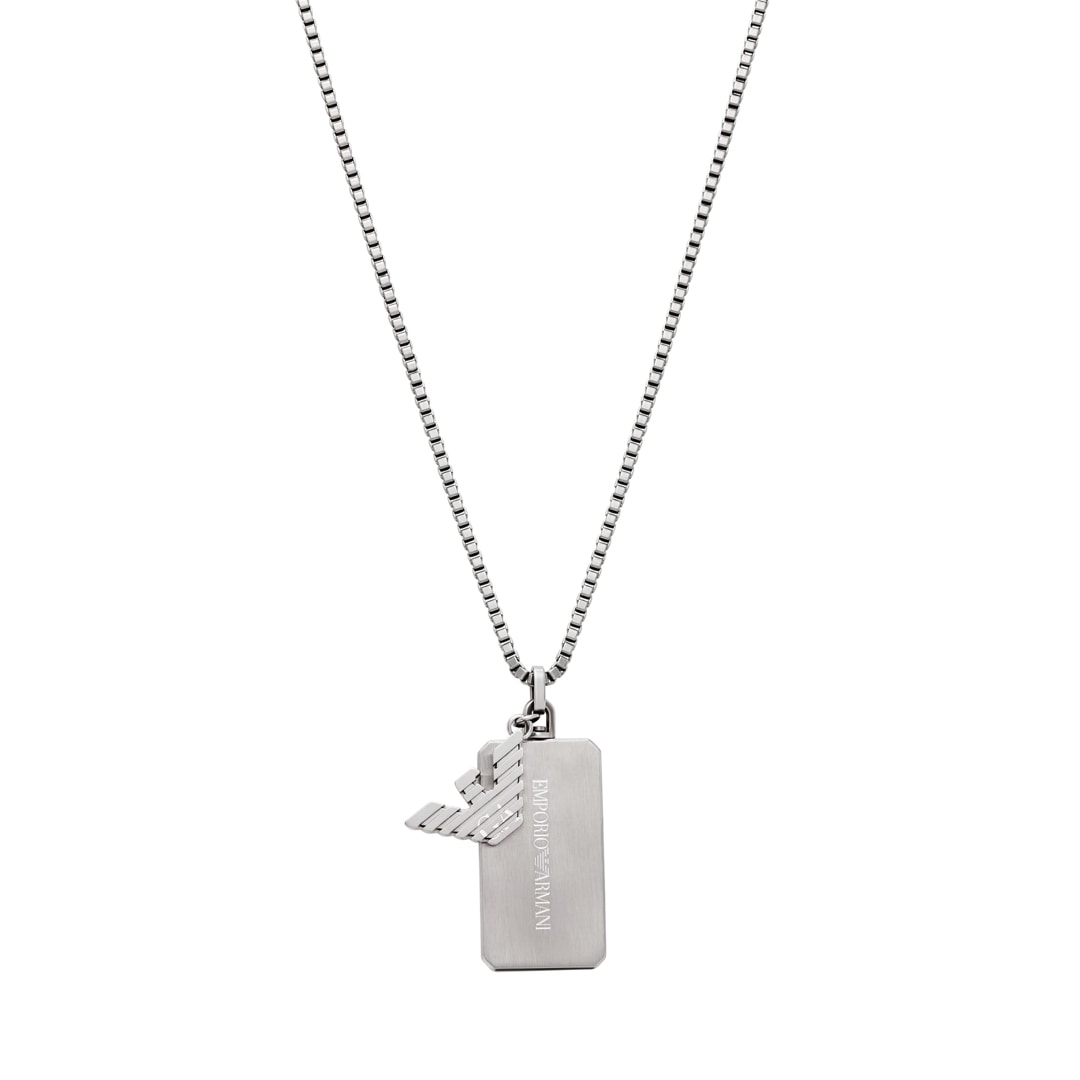 EGS3167040 Emporio Armani Eagle Logo Chain Elemental Link Dog Tag
