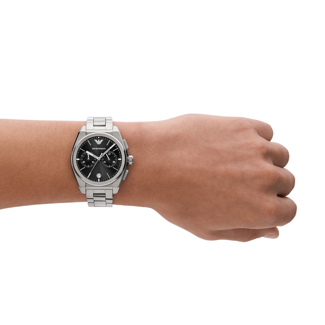 Emporio Armani Federico Chronograph Silbrig / Schwarz | AR11560