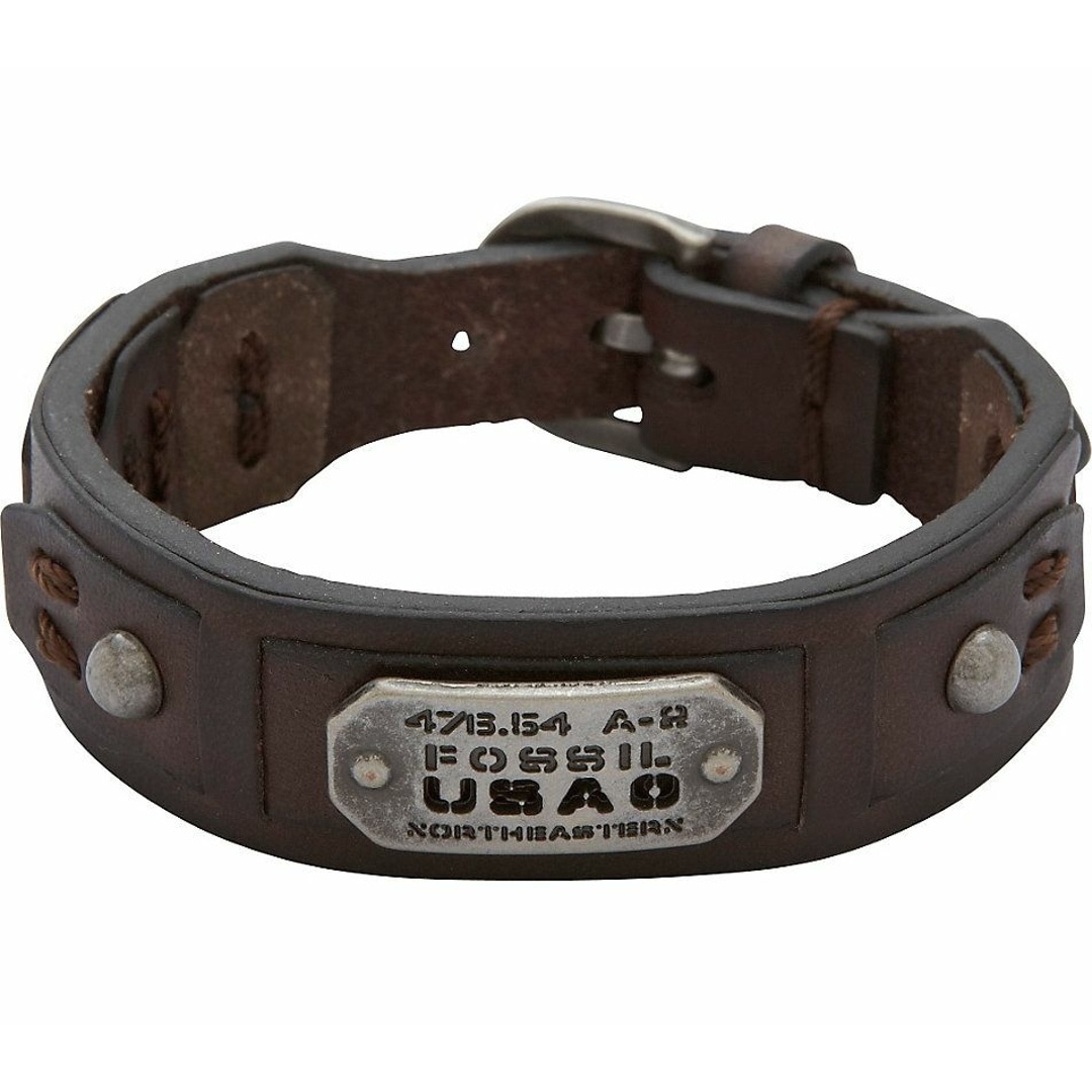 Bracelet Lederarmband Herren Fossil Gravur Armbänder Fossil Uhren