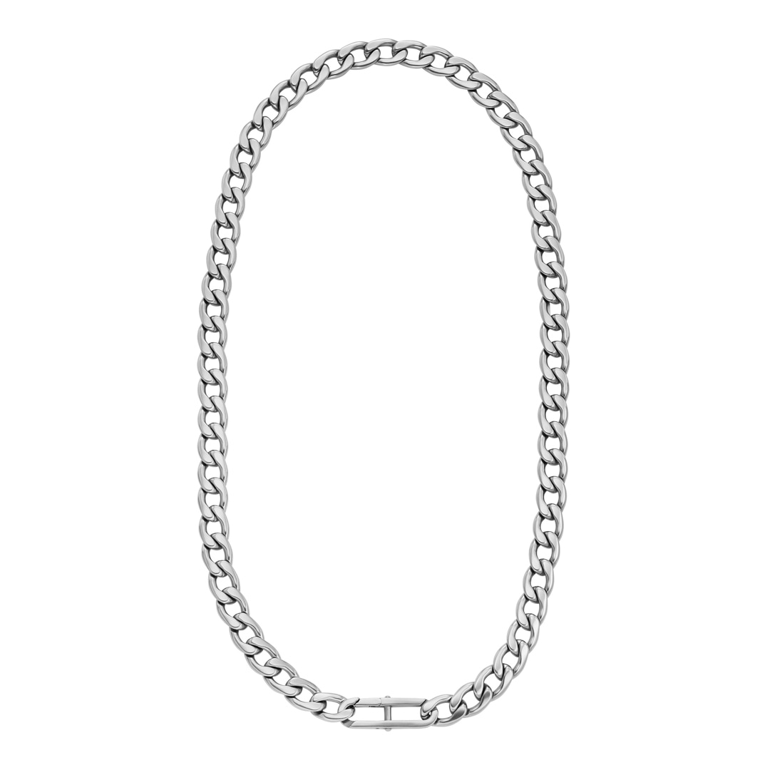Collier Homme Fossil Heritage En Acier Inoxydable - Modèle JF04769040, Longueur 51 Cm, Neuf Sous Emballage