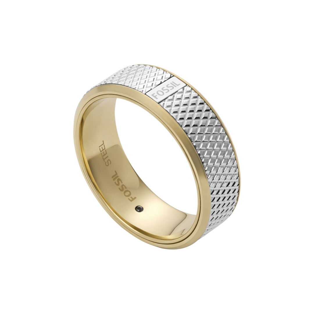 Fossil Bague pour Homme All stacked up Bicolore Bijou homme JF04195998