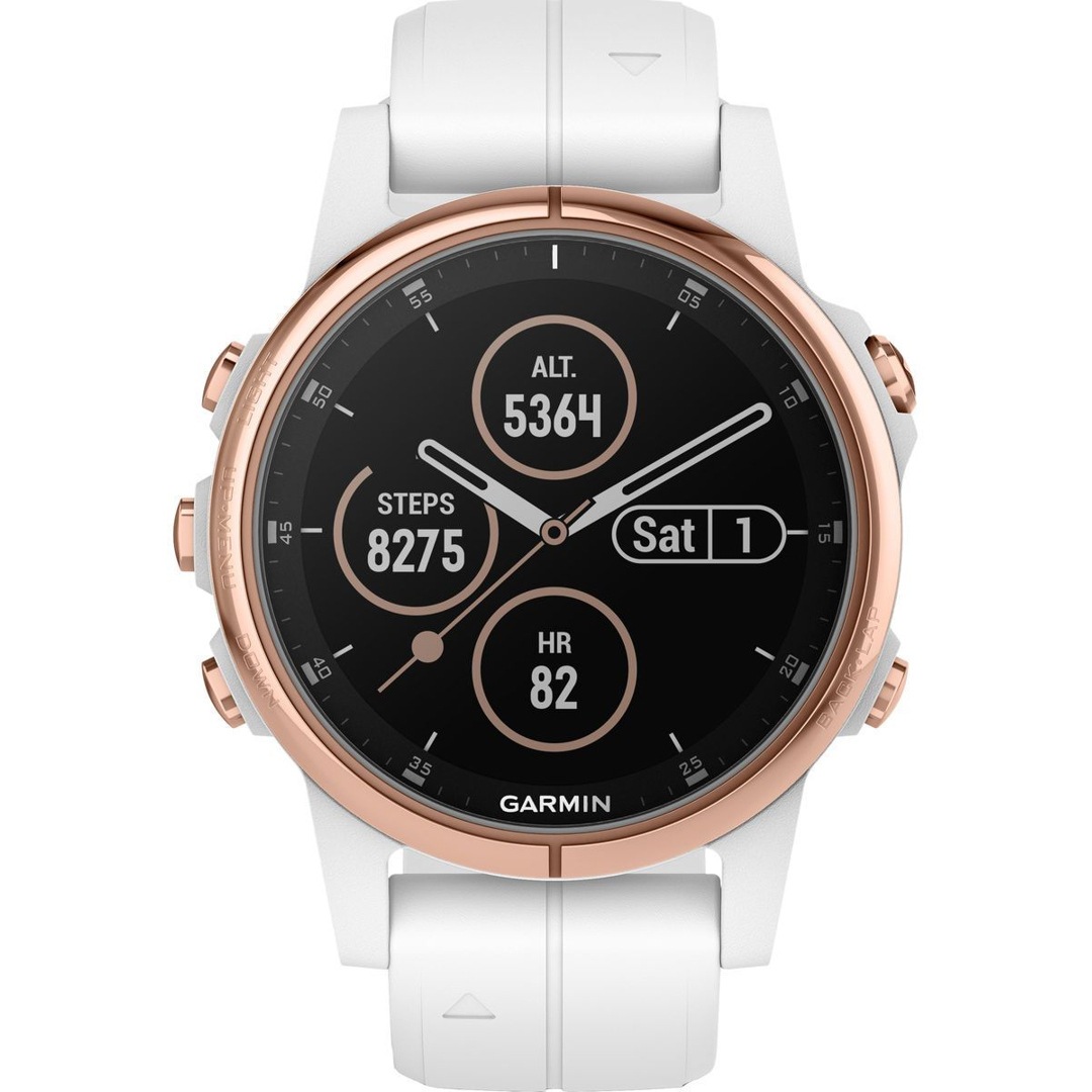 Montre Multisport Garmin Fenix 5s Plus Sapphire Noire - Occasion, Bracelet Silicone Neuf, Garantie 3 Mois