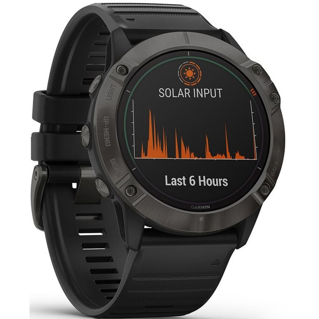 Garmin Fenix 6X Pro Solar Schwarz/Schiefergrau DLC Titan