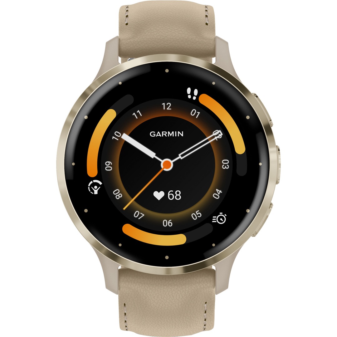 Garmin Venu 3S Smartwatch French Gray Softgold Mit Lederarmband 010 