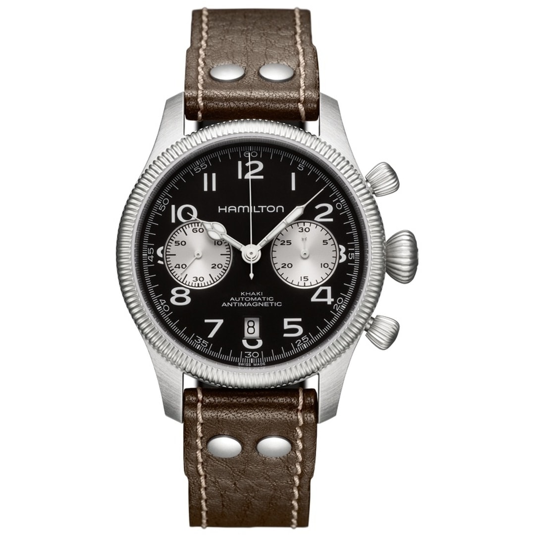 Hamilton khaki field auto chrono black hotsell