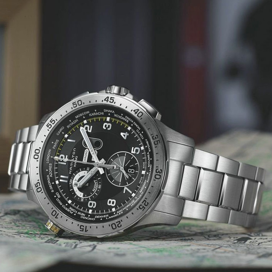 Hamilton khaki best sale chrono worldtimer