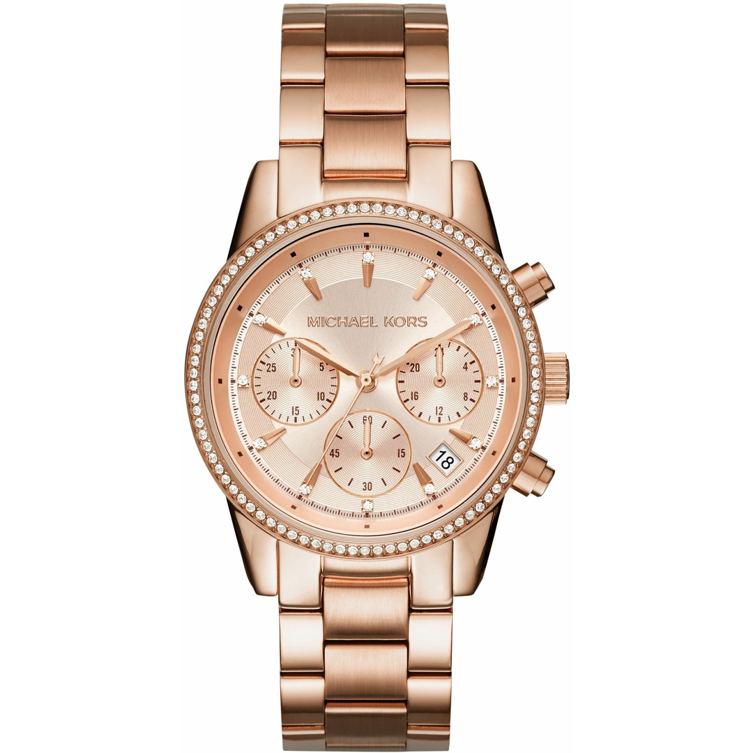 Rose Gold Mk Rosa HOT Rose Gold Tone Michael Kors Reloj Watch