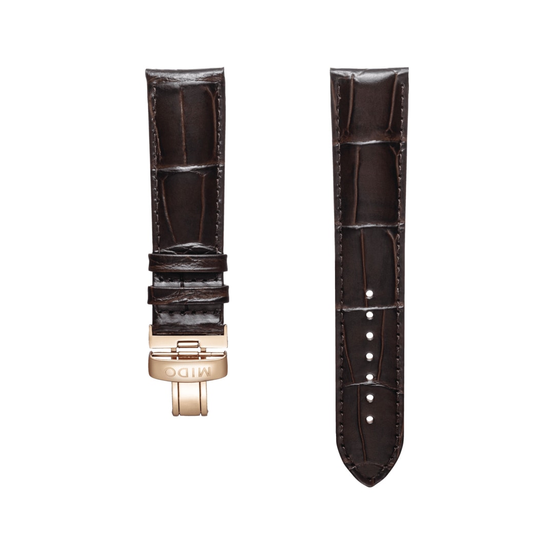 Bracelet Cuir VULCAIN Pour Montre - Largeur 22 Mm - Marron - Occasion Très Bon état