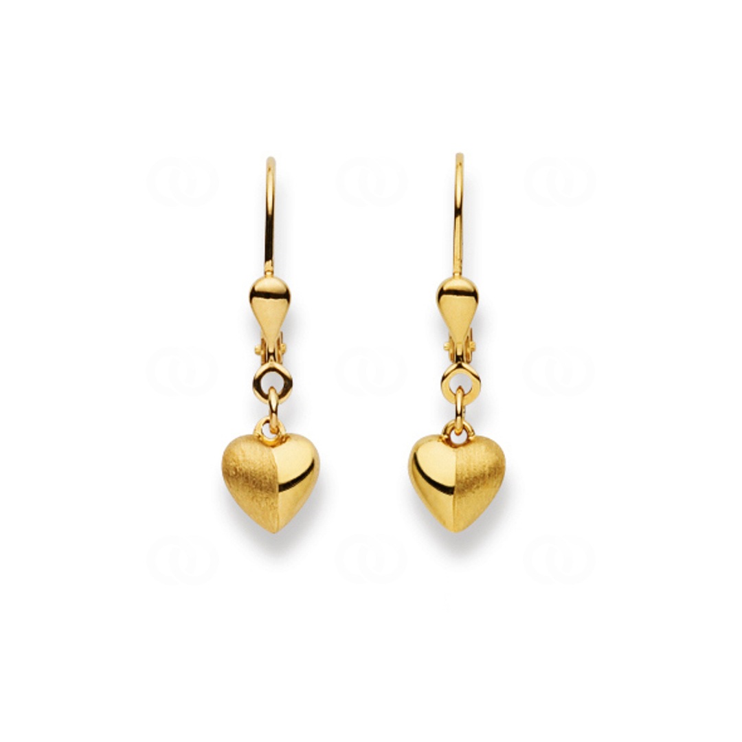 Boucles d'Oreilles Coeur Or Jaune 750 - 18 carats