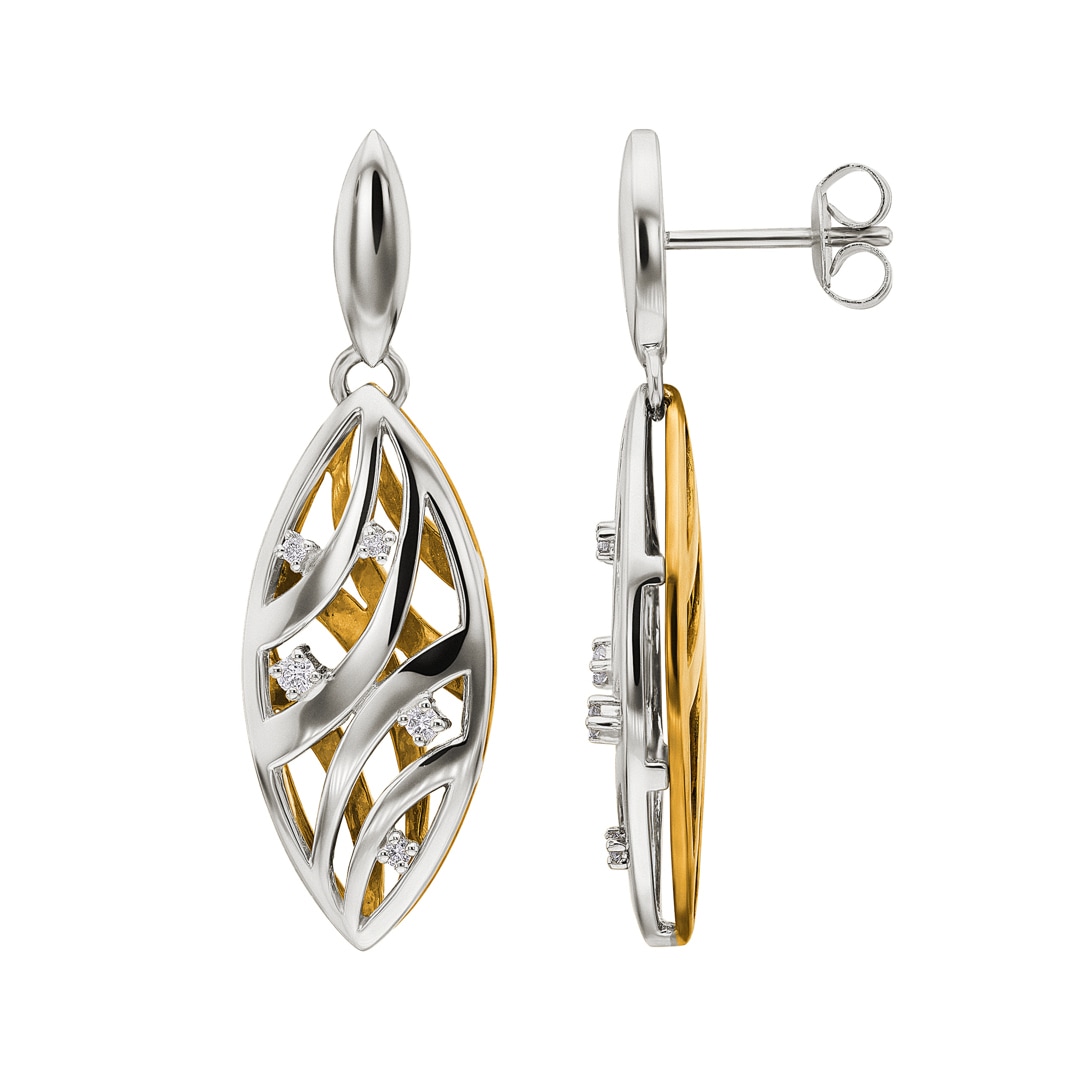 Damen Ohrhänger in 750/18 Karat Gelbgold mit Malachit, Grüner Glanz - 276068 main image 1