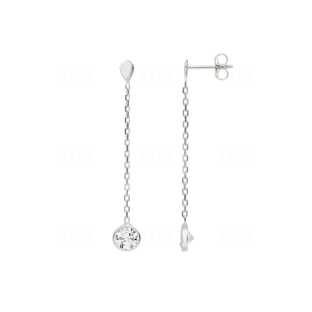 305783.1  Boucle d'oreilles pendantes Argent 925 rhodié avec