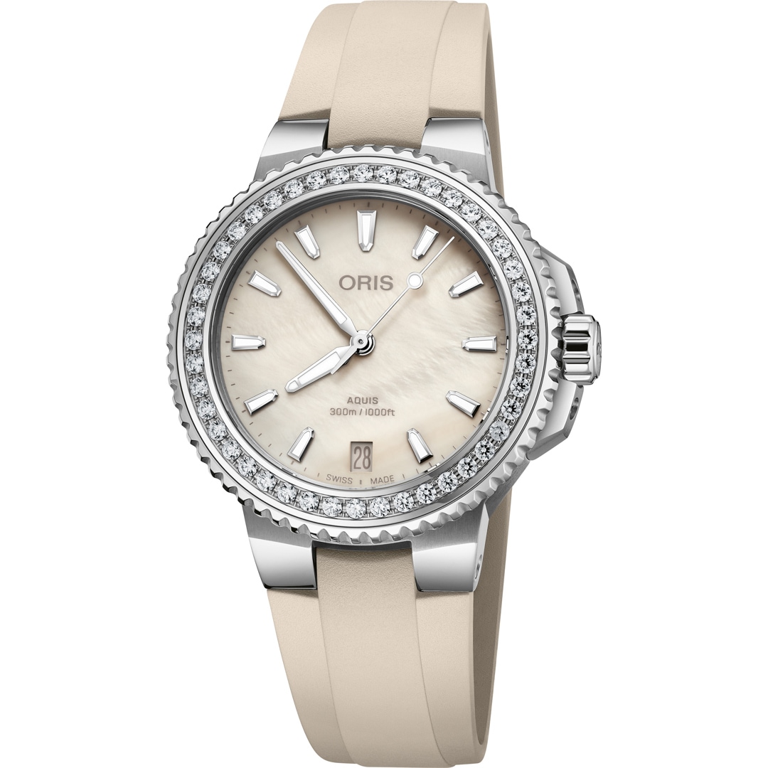 01 733 7792 4956-07 19 61FC Oris Aquis Date Diamonds Cream