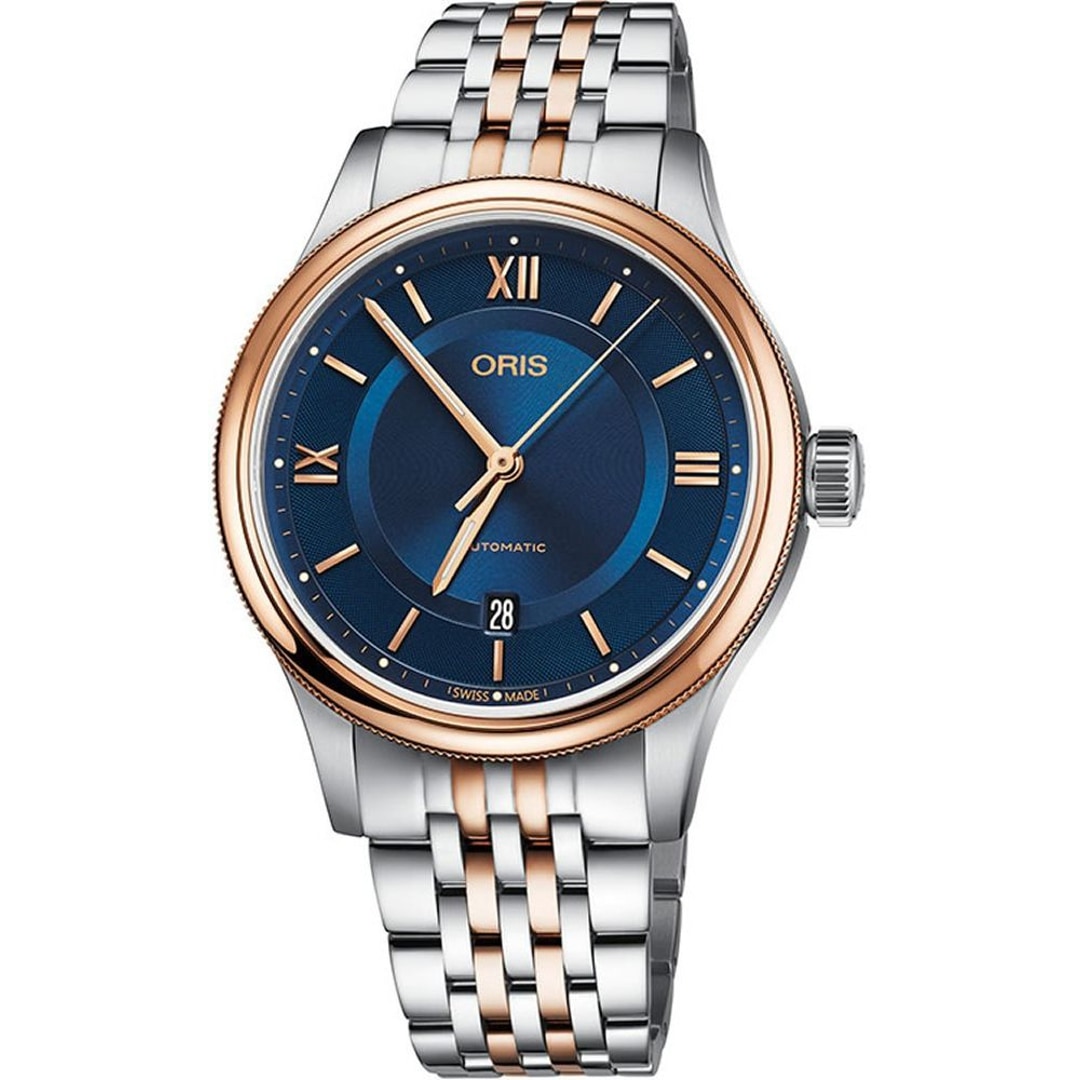 Oris classic shop date blue