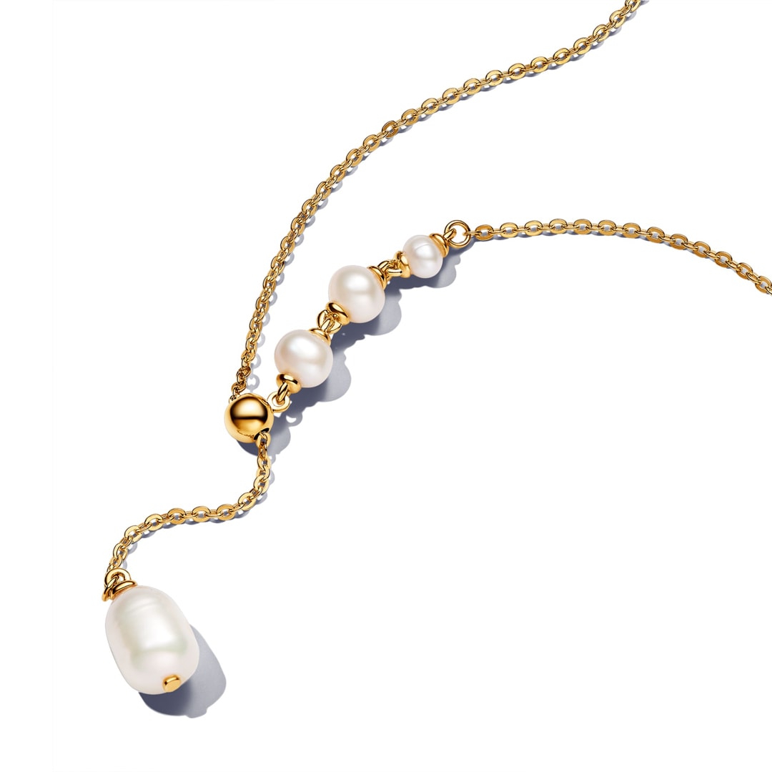 363259C01-65 | Pandora Gold Treated Freshwater Cultured Pearl Drop Necklace