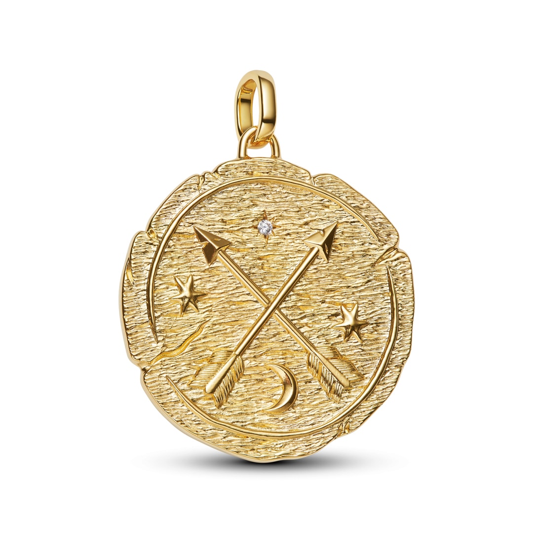 764084C01 | Pandora Gold ME Crossing Arrows Oversized Medallion Charm