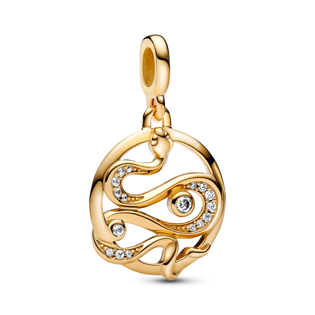 Pandora Gold ME Pavé Schlange Medaillon