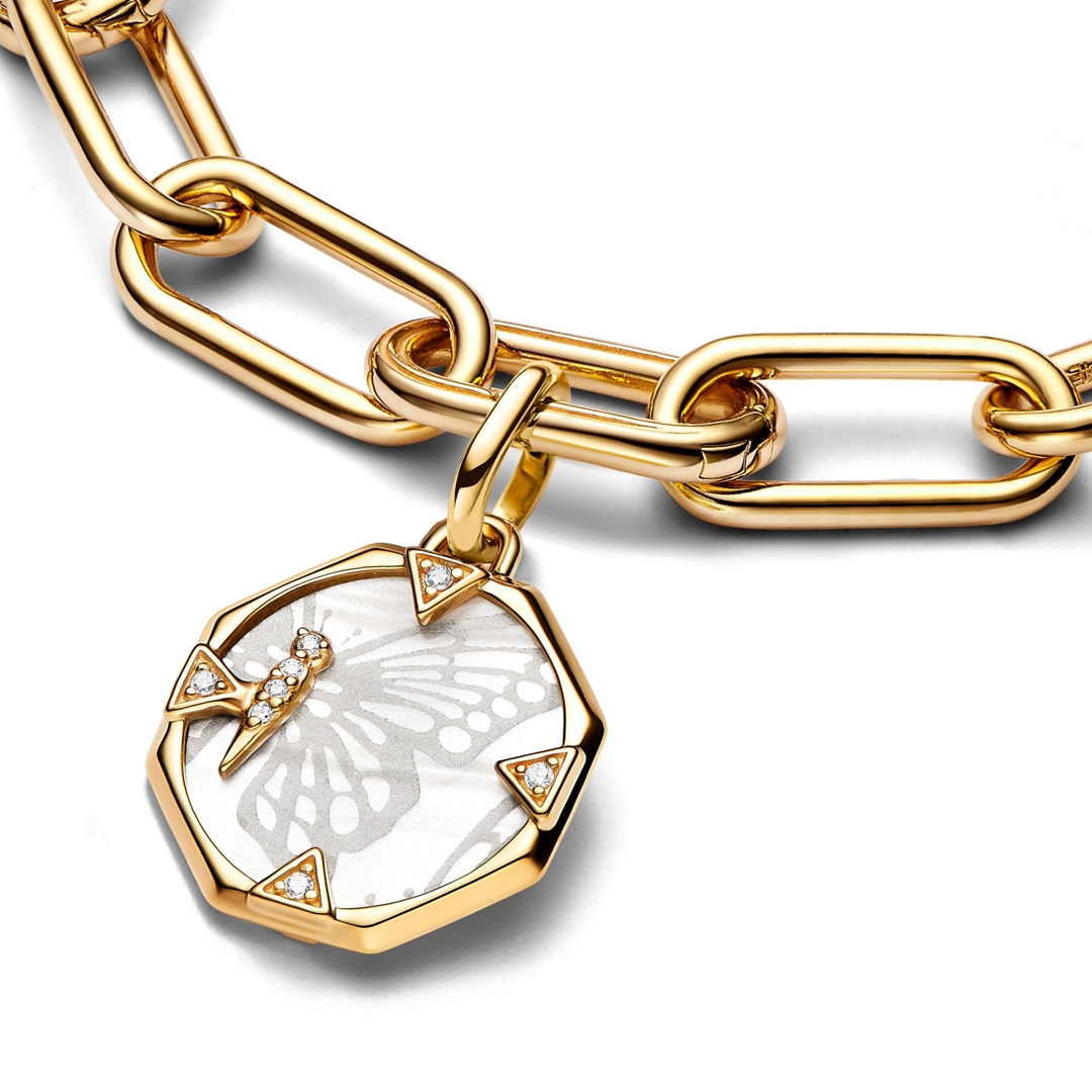 763366C01 | Pandora Gold ME Pearlescent Butterfly Medallion Charm