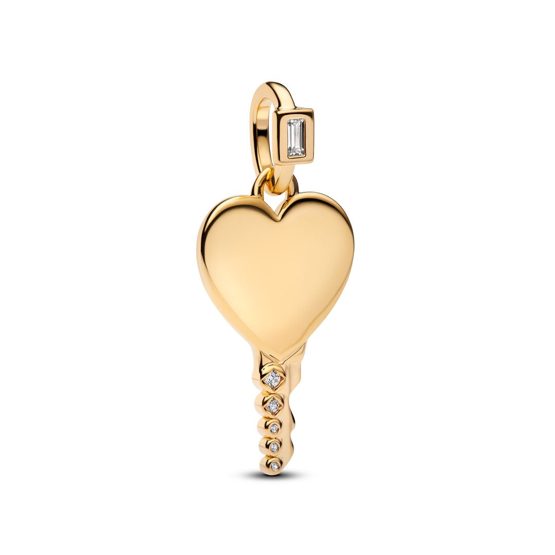 Collier Avec Pendentif Croix, Couronne, Clé, Cœur Strass - Chaîne En Cuir, Or, Longueur >60 Cm