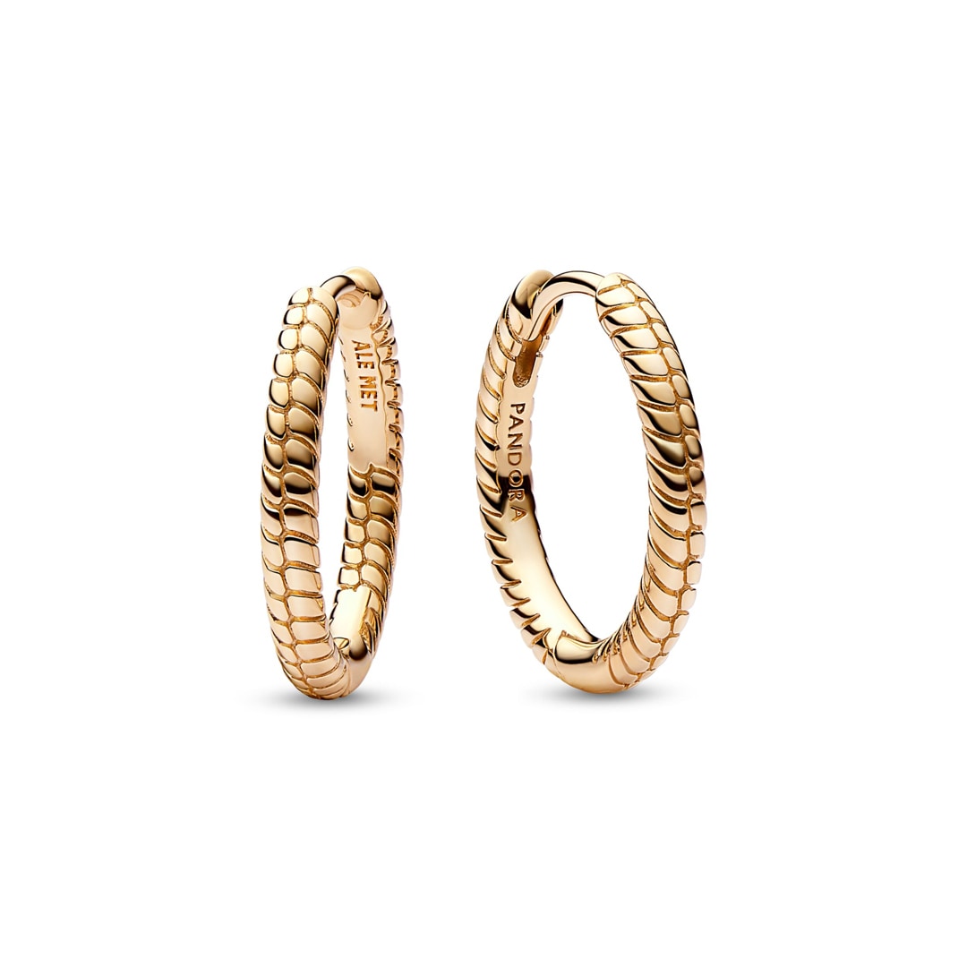 262728C00 Pandora Gold Moments Small Charm Hoop Earrings