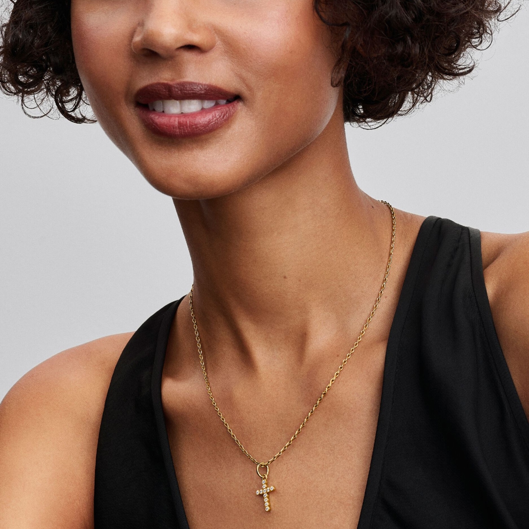 764063C01 | Pandora Gold Moments Cross Dangle Charm