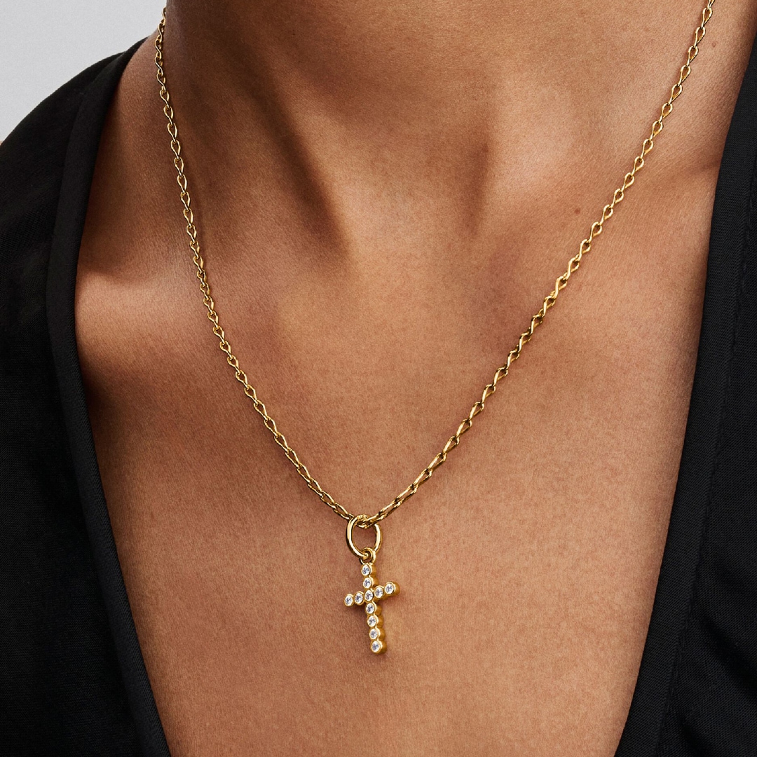 764063C01 | Pandora Gold Moments Cross Dangle Charm