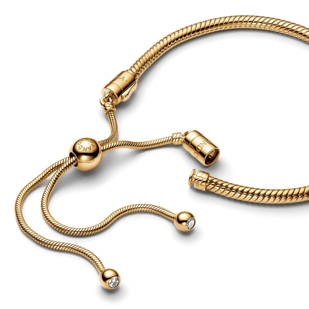 Pandora Gold Moments Schlangen-Gliederarmband mit Schiebeverschluss
