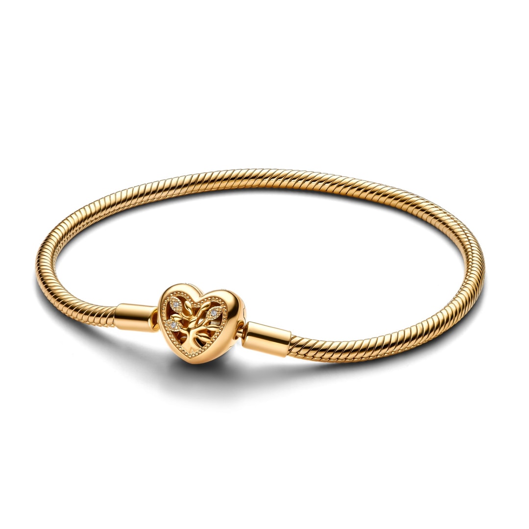 563516C01 | Pandora Gold Moments Family Tree Heart Clasp Snake