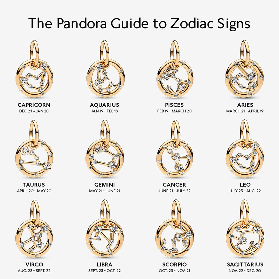 762723C01 Pandora Gold Moments Sagittarius Zodiac Dangle Charm