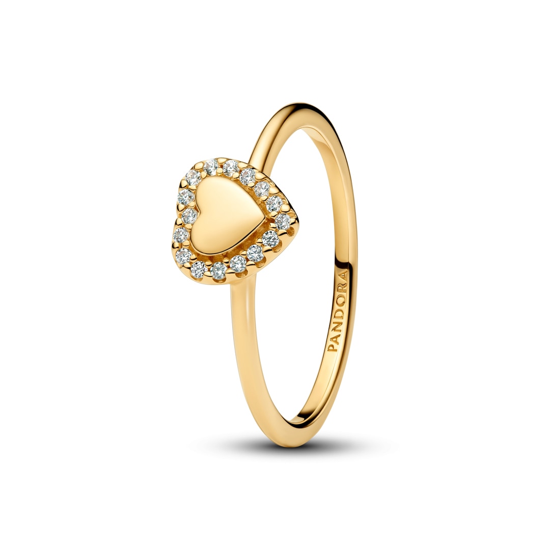 Pandora Gold Timeless Heart Halo Ring ladies jewellery 163801C01