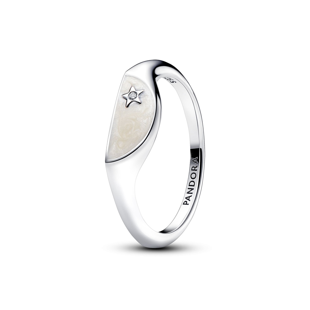 Pandora ME Halved Enamel Signet Ring 925 Silver ladies jewellery 193325C01