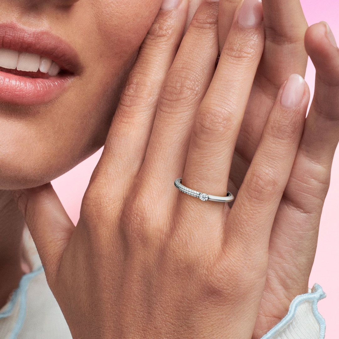 Bague Double Ligne éternité En Argent 925 - Sertie De Zirconium Cubique - Marque ICED OUT - Neuf étiqueté