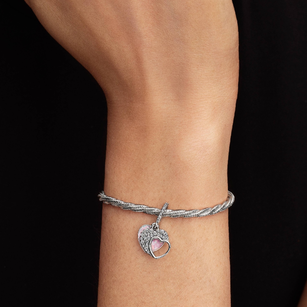 794456C01 | Pandora Moments Beautiful Mother Double Dangle Charm 925 Silver