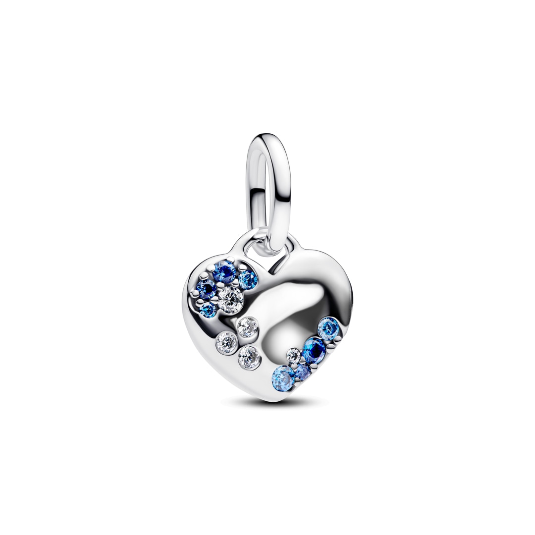 793932C01 Pandora Moments Blue sparkling heart charm 925 Silver